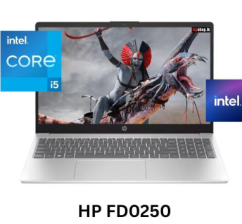 HP 15 FD0250WM Intel® Core™ i5-1334U ( I5 13TH GEN ) 1.3 GHz 12MB Cache, up to 4.6 GHz, 10 cores, 12 Threads Processor 8 GB DDR4 On board ( MAX 16GB ) 512 GB NVME SSD ( 2TB MAX ) 4 GB Intel Iris Xᵉ Graphics 15.6-inch, FHD (1920 x 1080) 16:9 aspect ratio, LED Backlit, 60Hz refresh rate, 250nits, 45 NTSC color gamut, Anti-glare display, TÜV Rheinland-certified, Non-touch screen, (Screen-to-body ratio)84